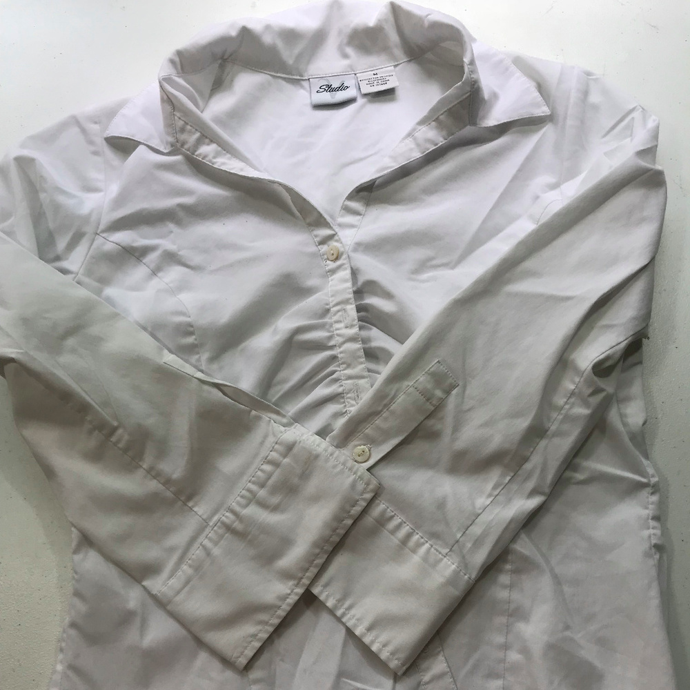 White button down blouse